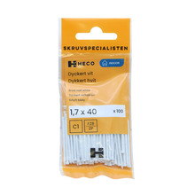 Dyckert 1,7 x 40 mm FZB Vit 100-pack Heco